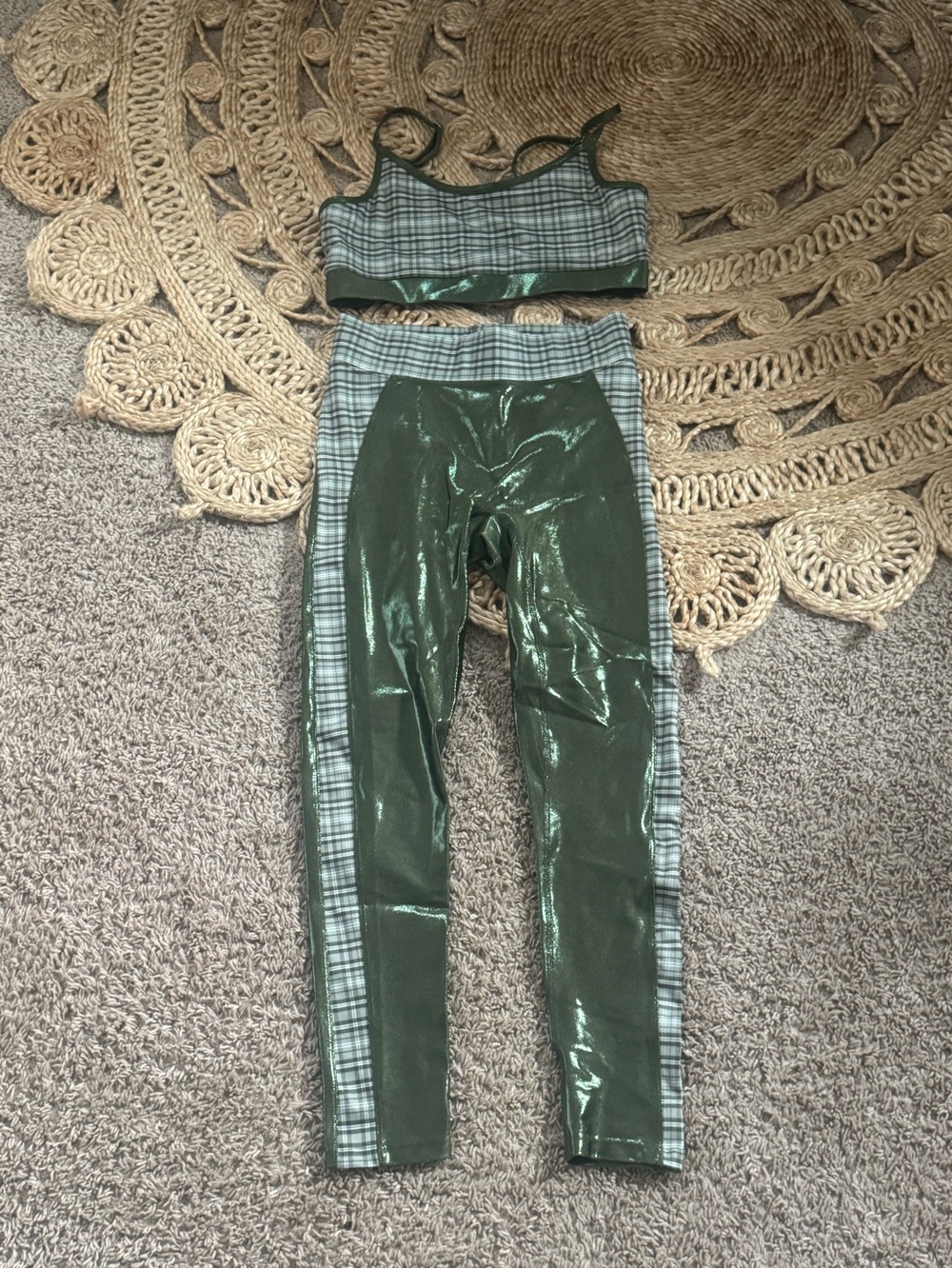 Heroine Sport Victress Olive Green Plaid Set